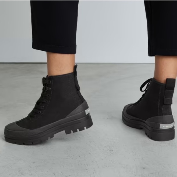 Everlane The Canvas Utility Boot Black Womens Size 8 - Picture 3 of 13